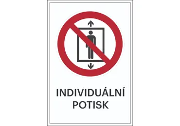 Zákazové značení – Přeprava cestujících zakázána + individuální text