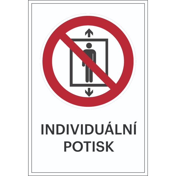 Zákazové značení, přeprava cestujících zakázána, s možností individuálního textu – hliníkový kompozit, 400×600 mm