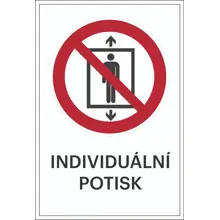 Zákazové značení, přeprava cestujících zakázána, s možností individuálního textu – plast, 200×300 mm