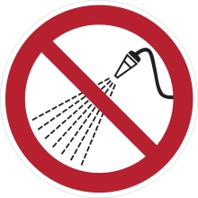 Zákazové značení, stříkání vodou zakázáno – hliníkový kompozit, pr. 400 mm