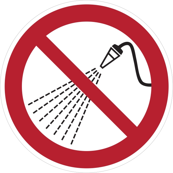 Zákazové značení, stříkání vodou zakázáno – hliníkový kompozit, pr. 400 mm