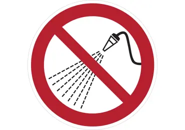 Zákazové značení – Stříkání vodou zakázáno