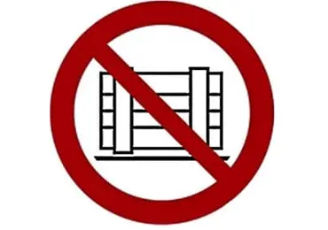 Zákazové značení – Zákaz pokládání palet