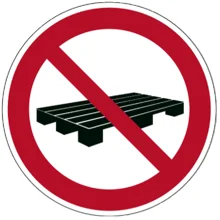 Zákazové značení, zákaz skladování palet – hliníkový kompozit, pr. 400 mm