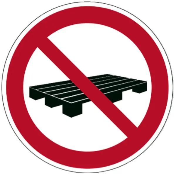 Zákazové značení, zákaz skladování palet – hliníkový kompozit, pr. 400 mm