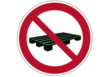 Zákazové značení – Zákaz skladování palet