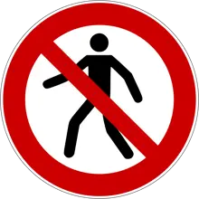 Zákazové značení, zákaz vstupu chodcům – plast, pr. 100 mm