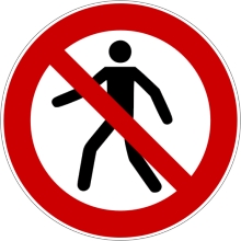 Zákazové značení, zákaz vstupu chodcům – polykarbonát, pr. 400 mm