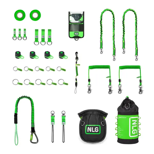 Závěsná sada NLG pro profesionály v telekomunikační technice – nylon, zeleno-černá