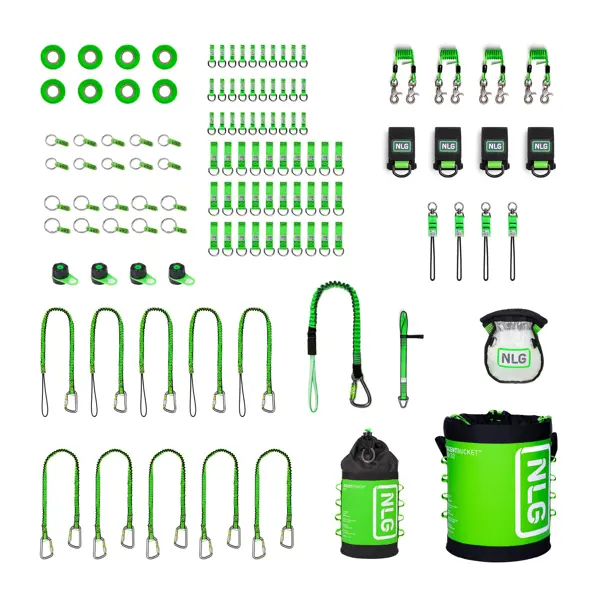 Závěsná sada NLG pro zajištění 100 ks nářadí s nosností do 18 kg – nylon, zeleno-černá