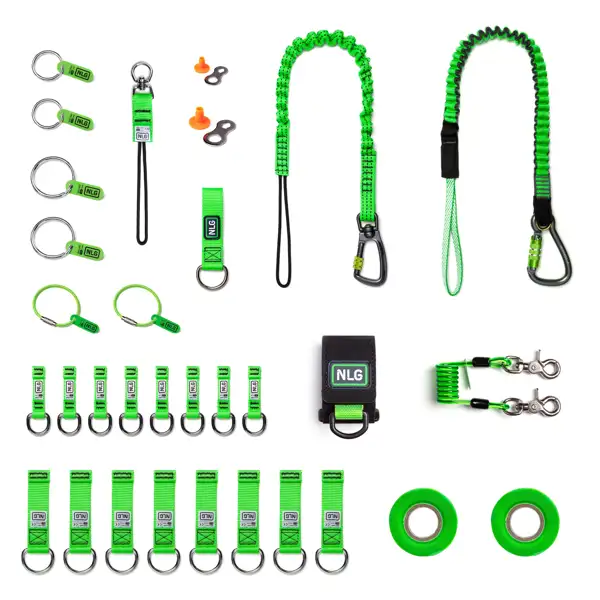 Závěsná sada NLG pro zajištění 25 ks nářadí – nylon, zeleno-černá