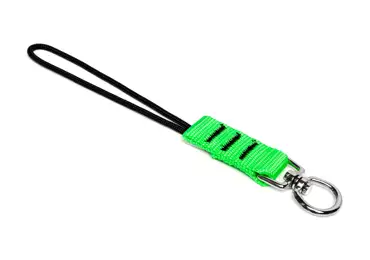 Závěsná smyčka NLG D Ring na nářadí s nosností 3 kg – nylon, zeleno-černá, 200×25 mm