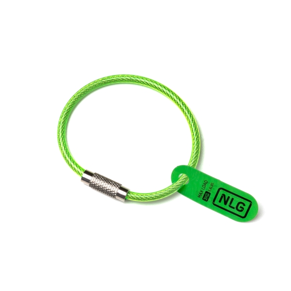 Závěsná smyčka NLG s nosností do 3 kg – letecká ocel, zelená, 150 mm
