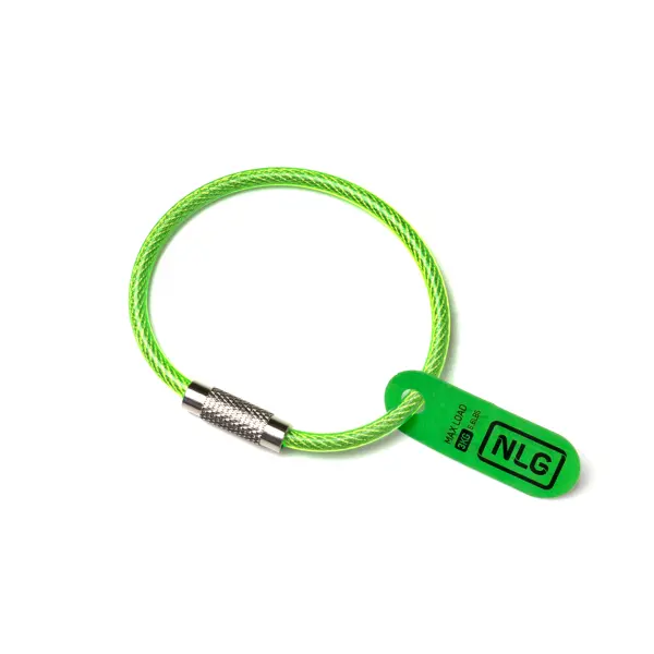 Závěsná smyčka NLG s nosností do 3 kg – letecká ocel, zelená, 150 mm