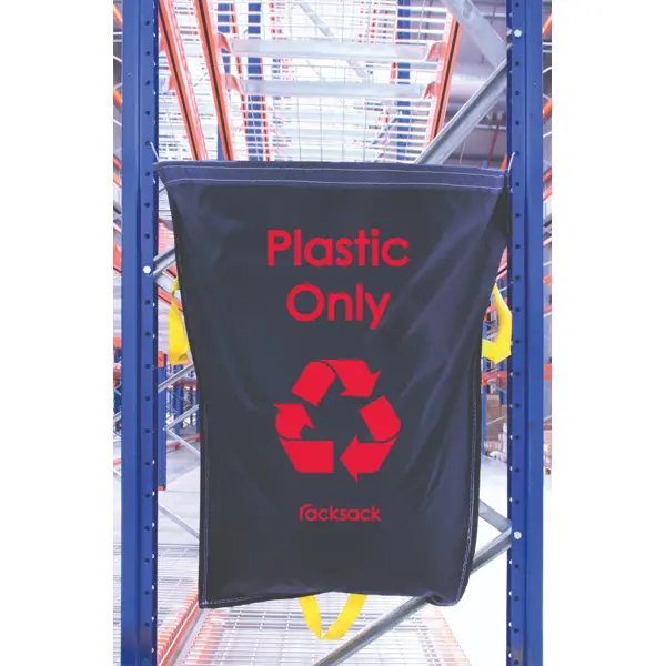 Závěsné pytle na regály pro třídění odpadu, RackSack 160 l, ''plast'' – modrá, 1000×920 mm, balení 5 ks