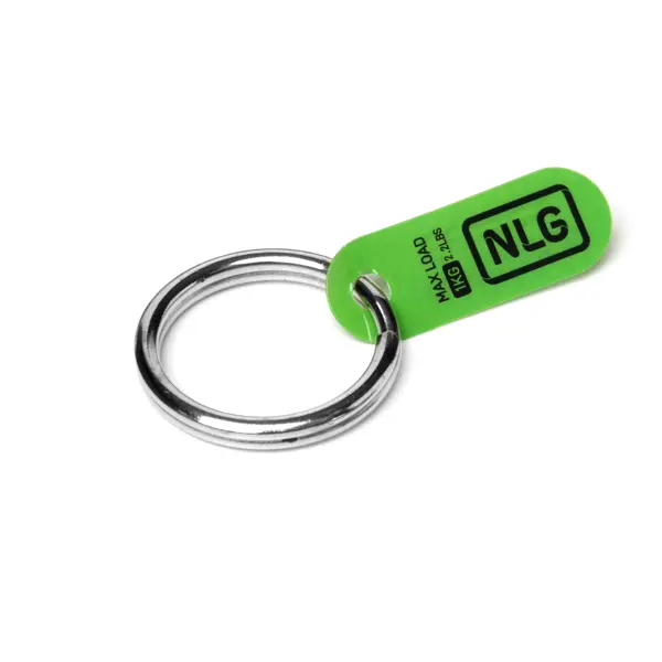 Závěsný kroužek NLG, střední – kov, zelená