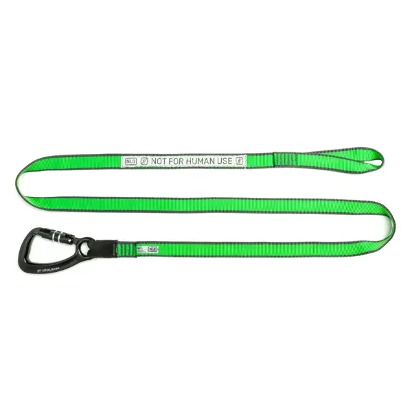 Závěsný popruh NLG Lanyard s jednou karabinou a nosností 38 kg – nylon, zeleno-černá