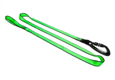 Závěsný popruh NLG Lanyard s jednou karabinou a nosností 38 kg – nylon, zeleno-černá