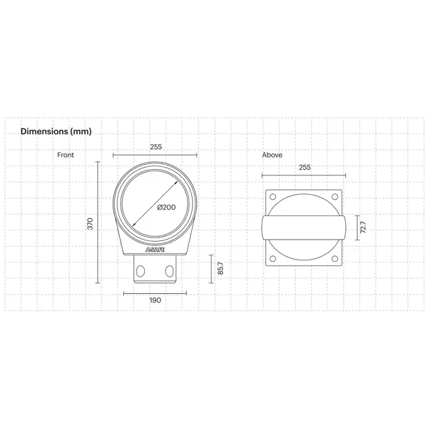 Značení na sloupek Sign Cap (bez polepu) – černé, pr. 190 mm