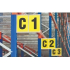 Značení paletových regálů a uliček, magnetické – Typ C, 260×310 mm, 2 znaky