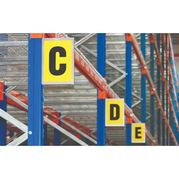 Značení paletových regálů a uliček, samolepicí – Typ C, 260×167 mm, 1 znak