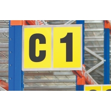 Značení paletových regálů a uliček, samolepicí – Typ C, 260×310 mm, 2 znaky